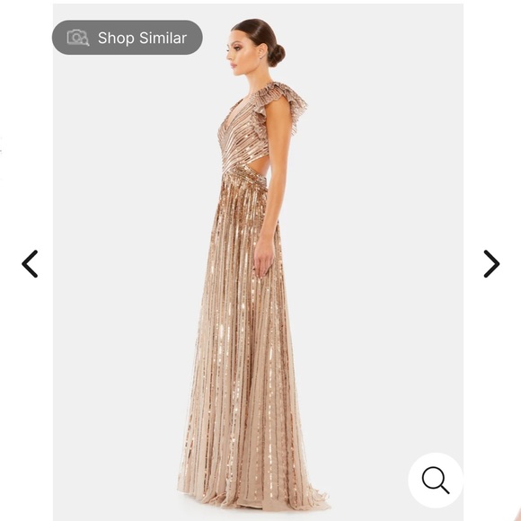 Mac Duggal Dress Sequin cut out Lace up gown - Picture 4 of 14